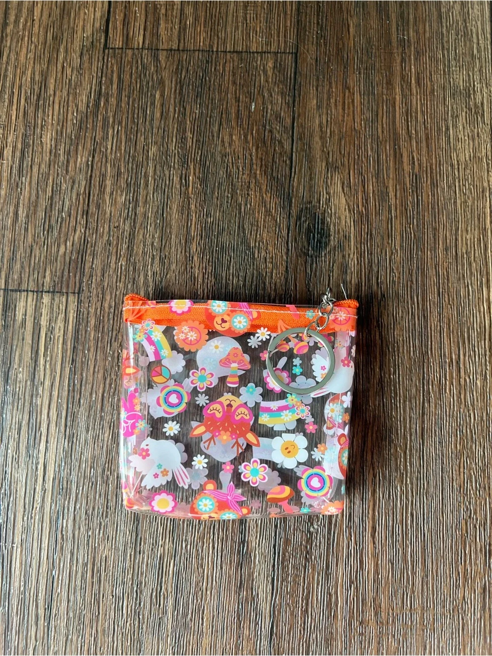Retro Floral Clear Coin Pouch | Mini Zipper Wallet | NWOT